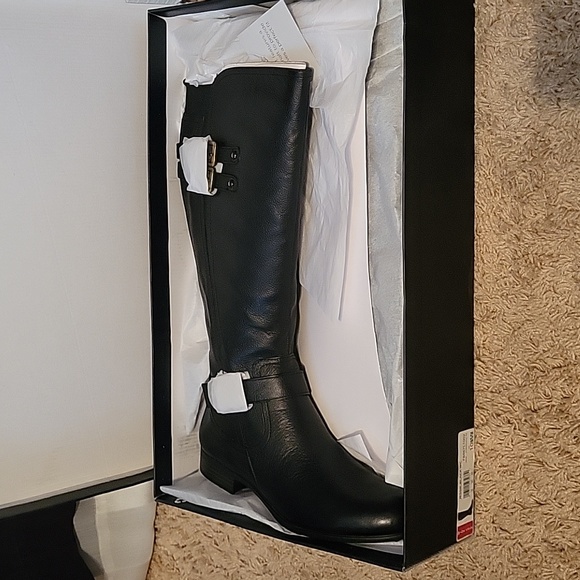 Wide Calf Black Knee High Boots - Picture 3 of 10